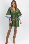 FAY GREEN EMBROIDERED MINI DRESS *BACK IN STOCK*