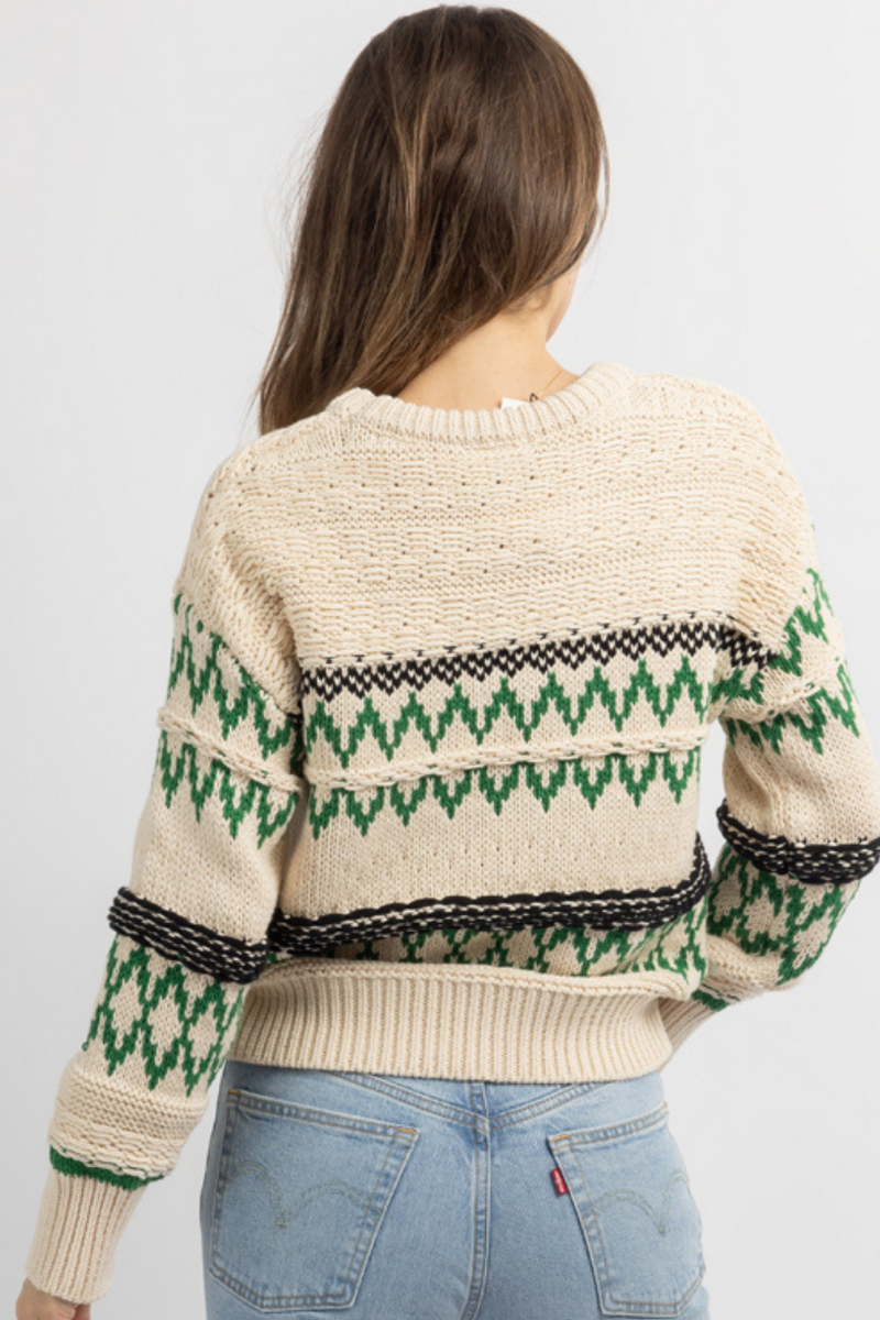 NORDIC NAVY PATTERNED SWEATER