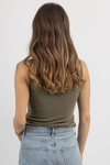 OLIVE DOUBLE LAYER RACERBACK TANK
