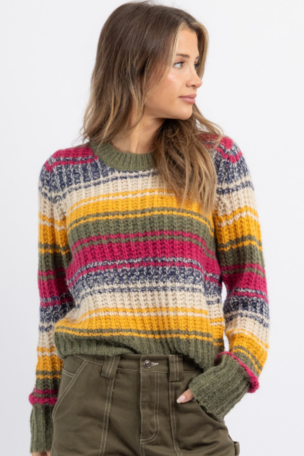 OLLIE OLIVE STRIPED SWEATER