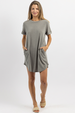 OLIVE SHIFT + SHOUT MINI DRESS *RESTOCK COMING SOON*
