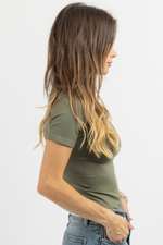 CAPSULE OLIVE SMOOTH TEE BODYSUIT