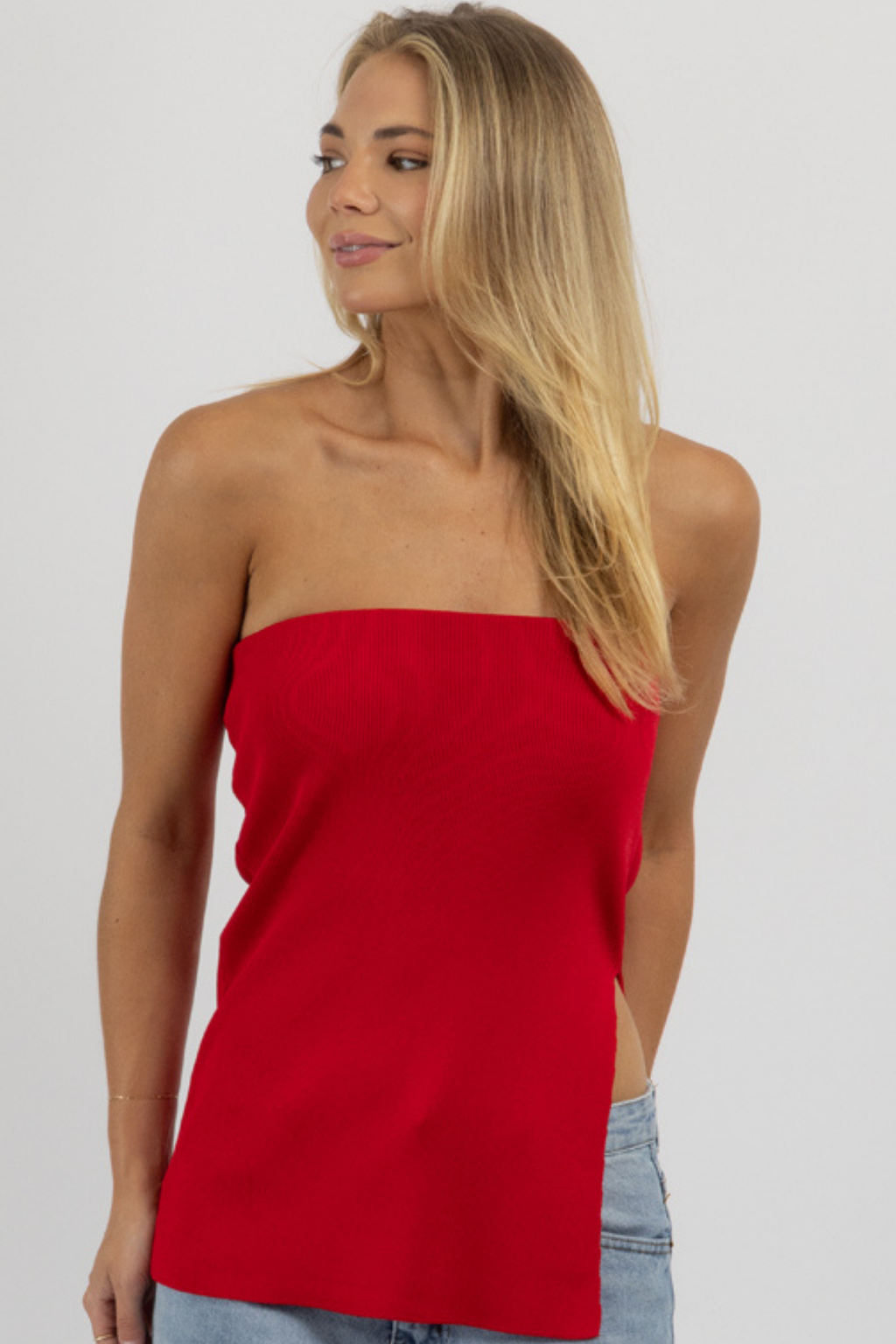 THE OLIVIA SCARLET TUBE TOP