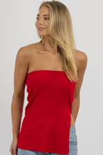 THE OLIVIA SCARLET TUBE TOP