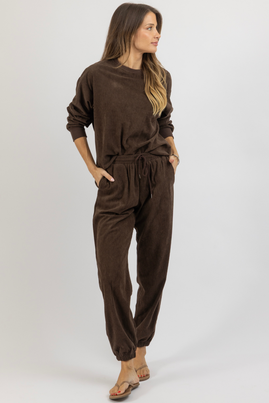 ON AIR BROWN CORDUROY SET