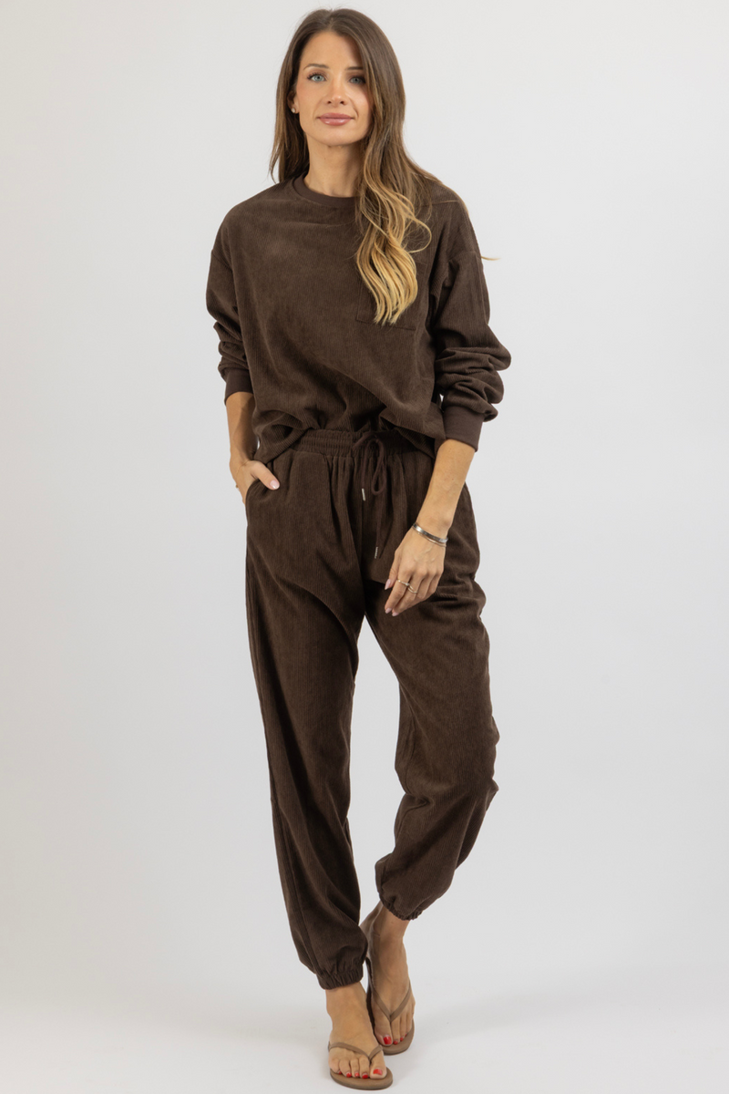 ON AIR BROWN CORDUROY SET