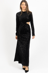 ON THE FRITZ SEQUIN MOCKNECK MAXI DRESS