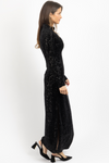 ON THE FRITZ SEQUIN MOCKNECK MAXI DRESS