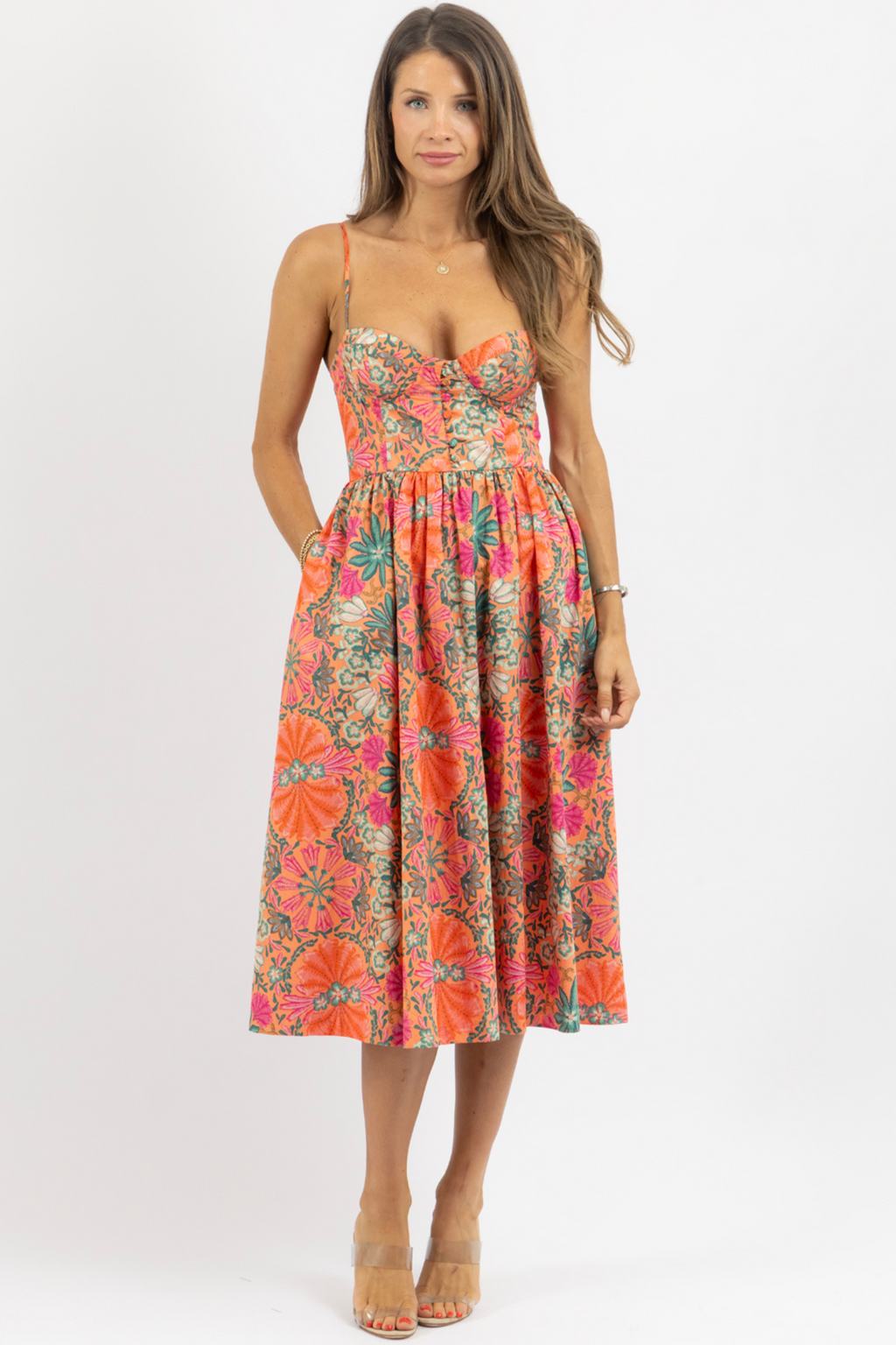 ORANGE BLOSSOM PRINT DRESS