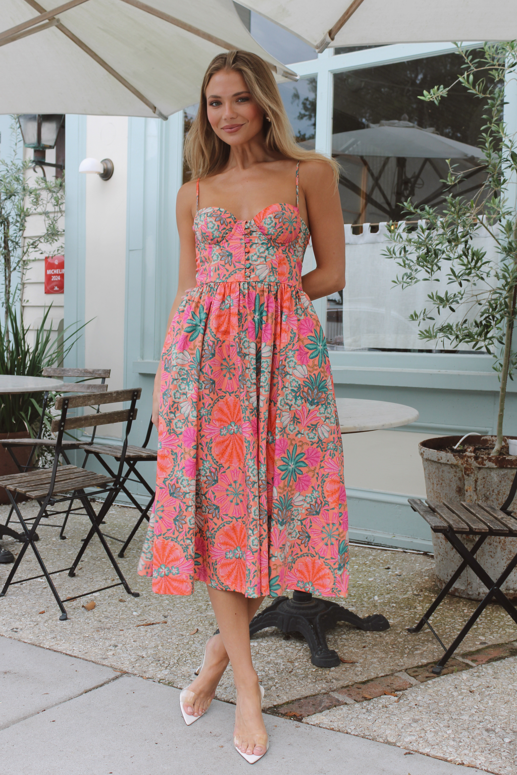 ORANGE BLOSSOM PRINT DRESS