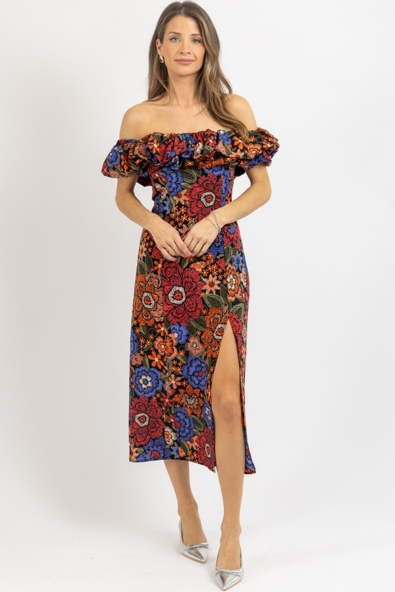 PALOMA MULTICOLOR MIDI DRESS