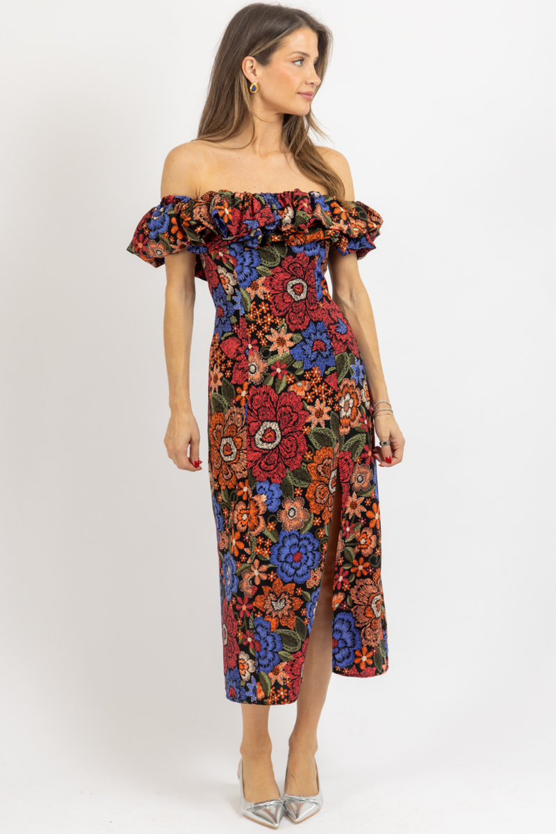 PALOMA MULTICOLOR MIDI DRESS