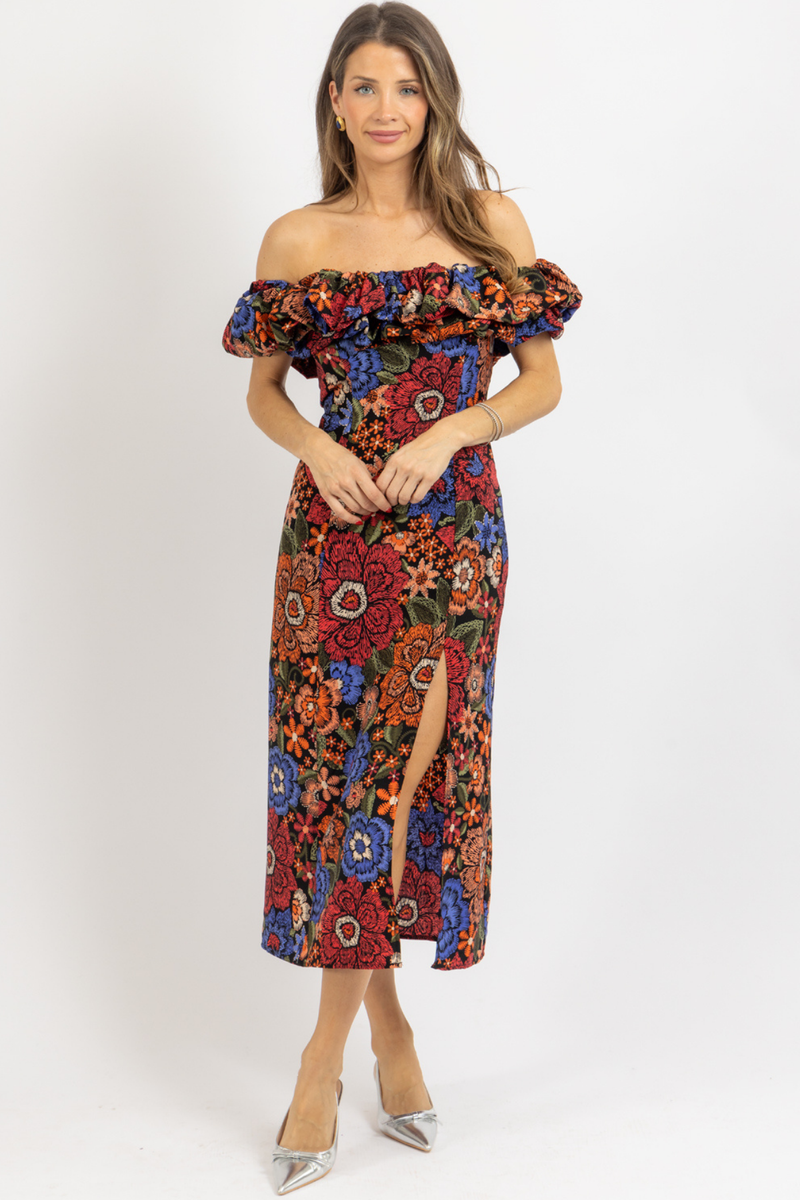 PALOMA MULTICOLOR MIDI DRESS