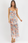 SKY PEACH FLORAL MAXI DRESS