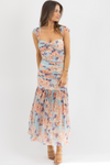 SKY PEACH FLORAL MAXI DRESS