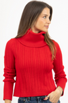 PERRIE RED TURTLENECK SWEATER