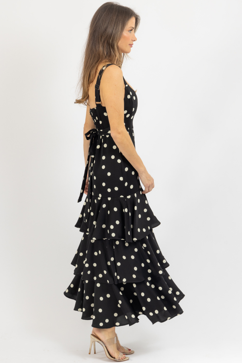 PLUMA POLKA TIERED DRESS