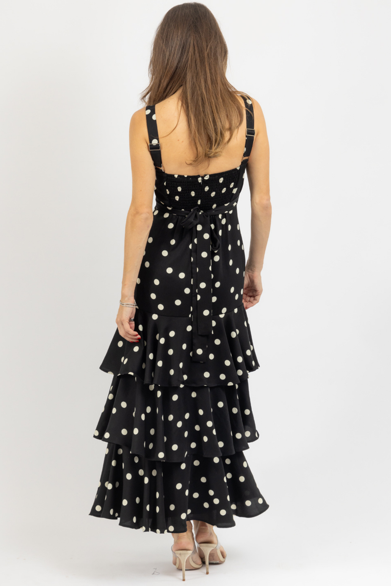 PLUMA POLKA TIERED DRESS