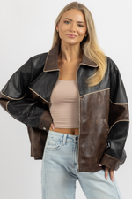 POLLY ESPRESSO LEATHER JACKET