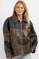 POLLY ESPRESSO LEATHER JACKET