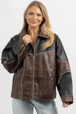 POLLY ESPRESSO LEATHER JACKET