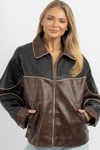 POLLY ESPRESSO LEATHER JACKET