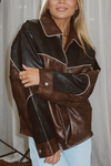 POLLY ESPRESSO LEATHER JACKET