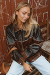 POLLY ESPRESSO LEATHER JACKET