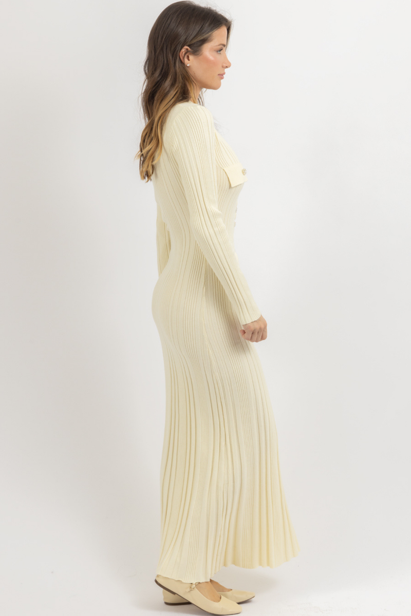 PREP CREAM KNIT DRESS