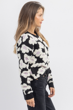 PROVINCETOWN BLACK FLORAL SWEATER