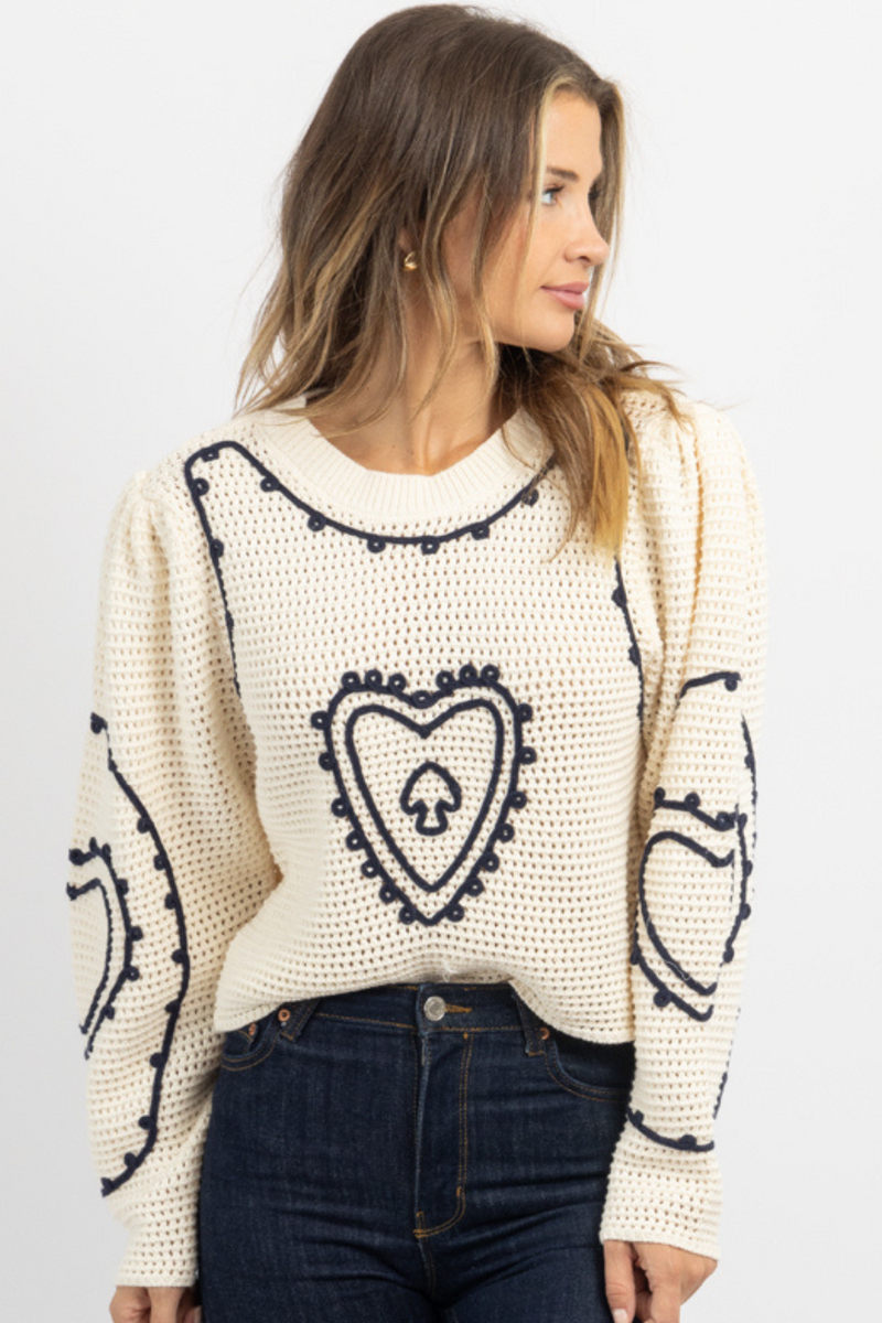 QUEEN OF HEARTS SWEATER *BACK IN STOCK*