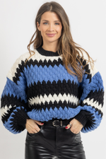 DEEP BLUE CHUNKY SWEATER