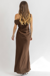 RAVEN BROWN ONE SHOULDER DRESS