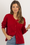 COZY UP RED CARDIGAN