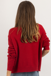 COZY UP RED CARDIGAN