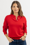 NANCY RED KNIT TOP