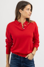 NANCY RED KNIT TOP