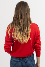 NANCY RED KNIT TOP