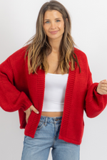 JACKSON RED OPEN CARDIGAN