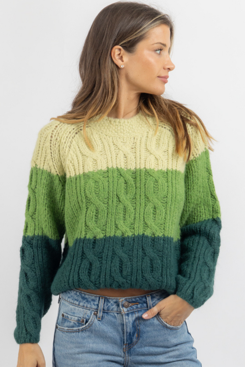 RENNIE MULTI-GREEN SWEATER