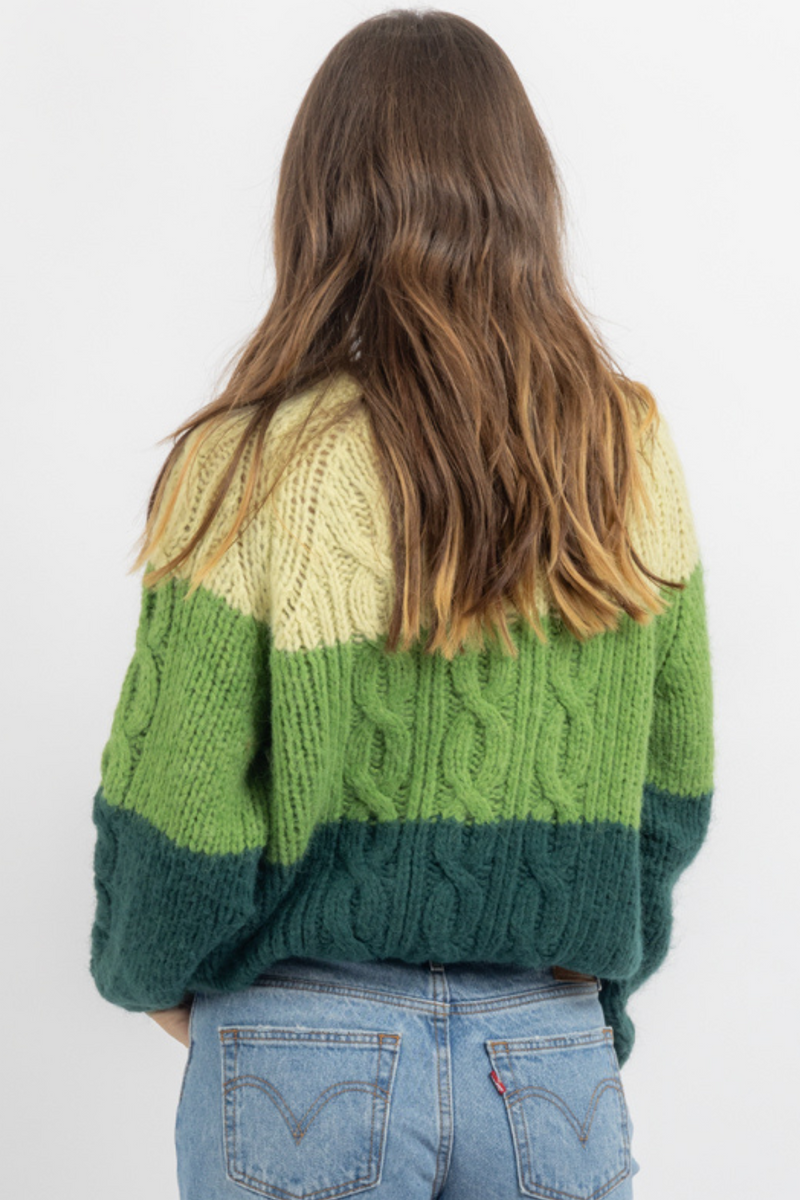 RENNIE MULTI-GREEN SWEATER