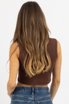 REPEAT BROWN RIBBED TANK