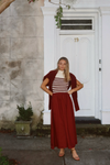 RHETT BURGUNDY STRIPE MAXI DRESS