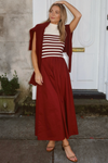 RHETT BURGUNDY STRIPE MAXI DRESS