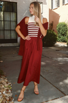 RHETT BURGUNDY STRIPE MAXI DRESS