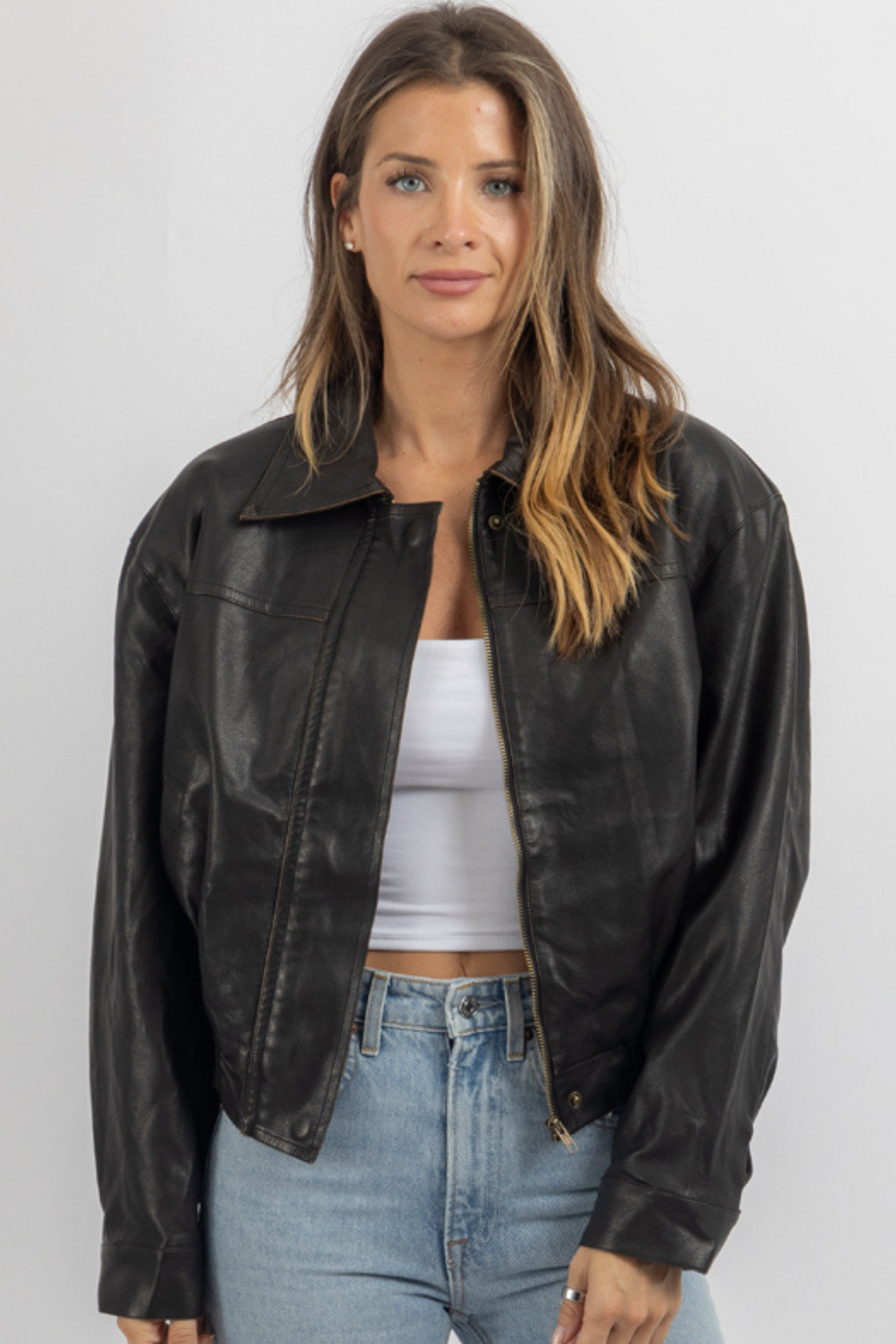 RILEY CHOCOLATE LEATHER JACKET