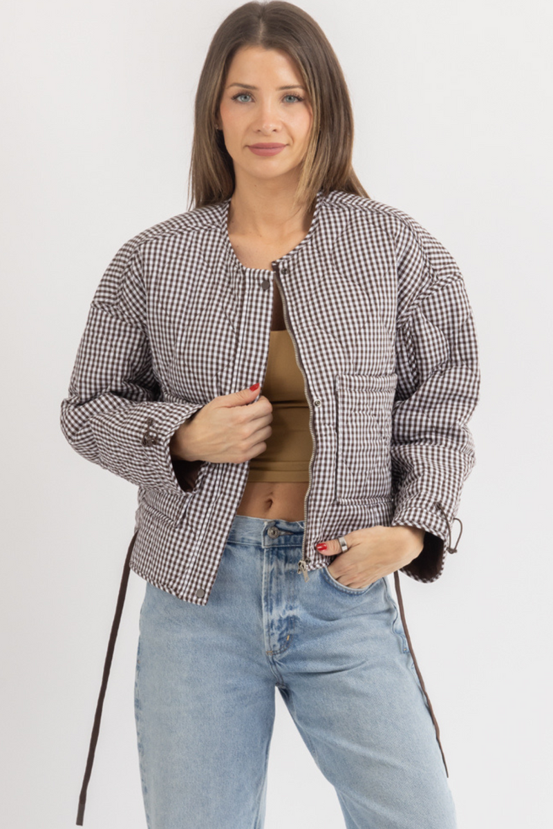 ROCHELLE QUILTED GINGHAM JACKET