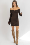 RUBI BROWN MINI DRESS