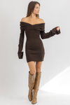 RUBI BROWN MINI DRESS
