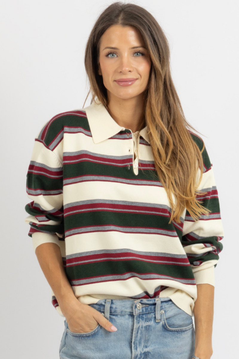 RUGBY GREEN KNIT TOP